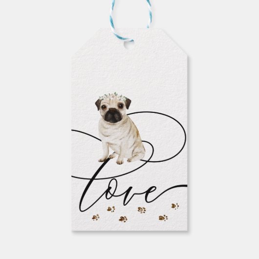 pug Dank je hond Bruiloft Cadeaulabel (Achterkant)