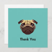 Pug Dank u Uitnodiging (Voorkant / Achterkant)