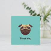 Pug Dank u Uitnodiging (Staand voorkant)
