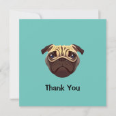 Pug Dank u Uitnodiging (Voorkant)