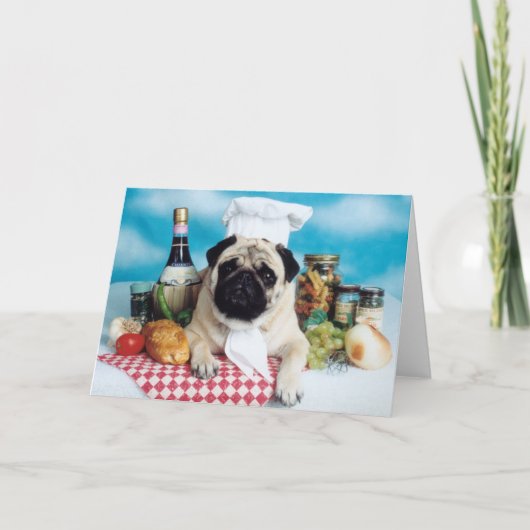 Pug de Chef-kok van de Hond Kaart (Voorkant)