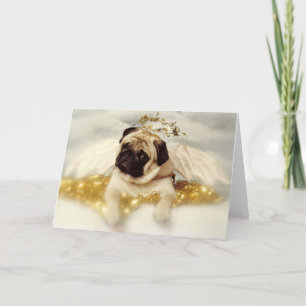 Pug de Engel van de Hond Feestdagen Kaart
