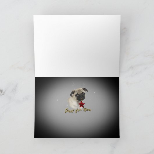 Pug de kaart van de Kerstman van het Trio (Binnen)