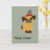 Pug de Kaart van de Verjaardag van de tijd van de (Gele Bloem)