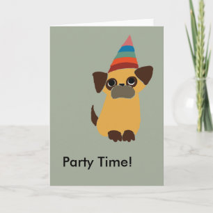 Pug de Kaart van de Verjaardag van de tijd van de
