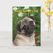 Pug de Kaart van het Moederdag (Gele Bloem)