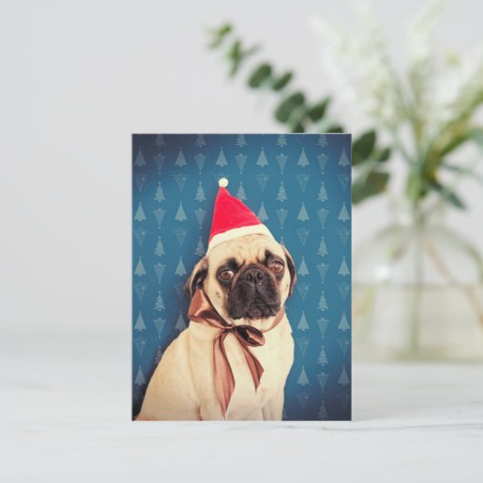 Pug de Kaart van Kerstmis van Lola (Staand voorkant)