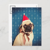 Pug de Kaart van Kerstmis van Lola (Voorkant / Achterkant)