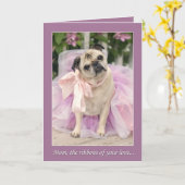 Pug de Linten van de Kaart van het Moederdag van (Gele Bloem)