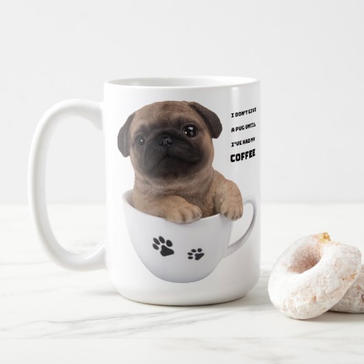 Pug de Mok van de Koffie (Met donut)