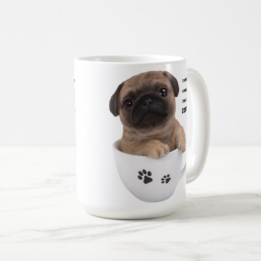 Pug de Mok van de Koffie (Voorkant rechts)