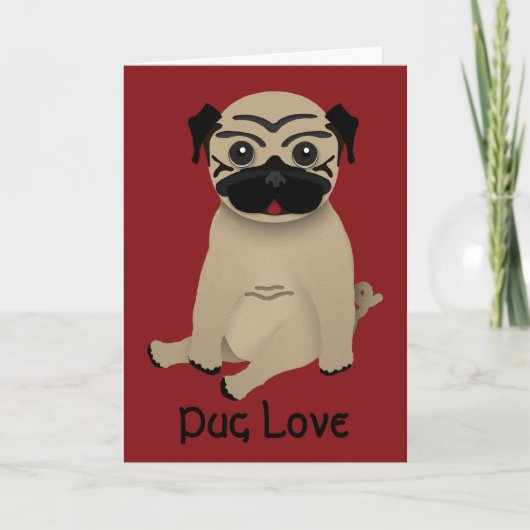 Pug de Valentijnse Kaart van de Liefde (Voorkant)