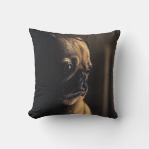Pug Deep in gedachte Kussen