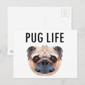 Pug Design Hond Uniek Briefkaart (Voorkant / Achterkant)