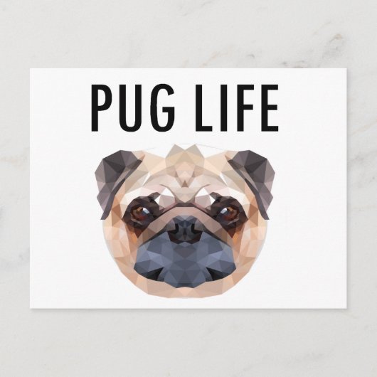 Pug Design Hond Uniek Briefkaart (Voorkant)