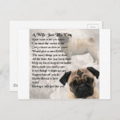 Pug Design - Wife gedicht Briefkaart (Voorkant / Achterkant)