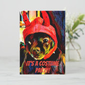 Pug Devil Halloween Kostuum Party Kaart (Staand voorkant)
