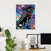 Pug Dia de los Muertos Hondenliefhebber Poster (Thuiskantoor)