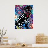 Pug Dia de los Muertos Hondenliefhebber Poster (Keuken)