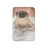 Pug die Bubble Bath pakt Badmat (Voorkant Verticaal)