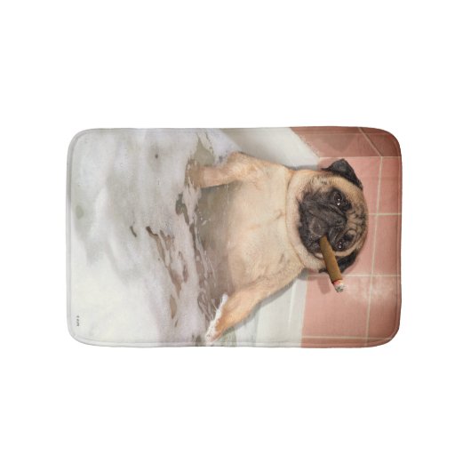 Pug die Bubble Bath pakt Badmat (Voorkant)