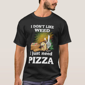 Pug die geen wietpizza lust t-shirt