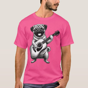Pug die gitaar speelt, grappige gitarist Pug Gitaa T-shirt