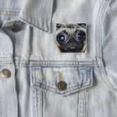 Pug die je volgt vierkante button 5,1 cm (In situ)