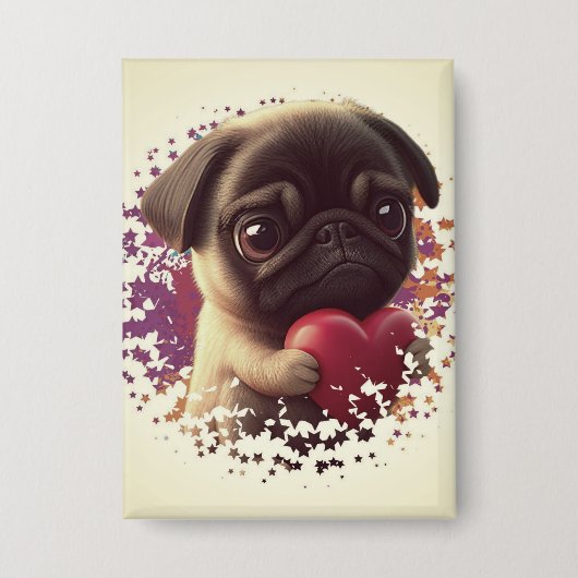 Pug, Dier,natuur Button (Voorkant)