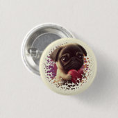 Pug, Dier,natuur Ronde Button 3,2 Cm (Voorkant /achterkant)