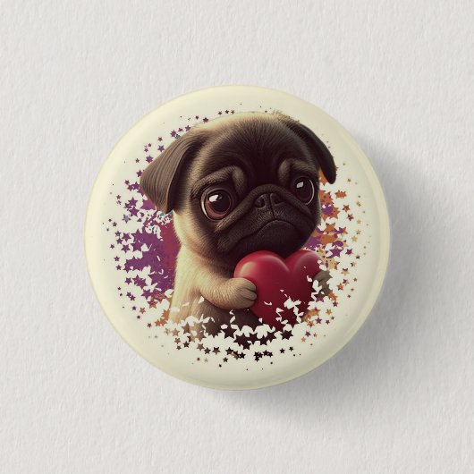 Pug, Dier,natuur Ronde Button 3,2 Cm (Voorkant)
