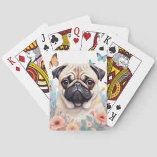 Pug Dierlijke Natuur Milieu Stad Kunst Pokerkaarten