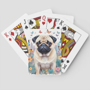 Pug Dierlijke Natuur Milieu Stad Kunst Pokerkaarten