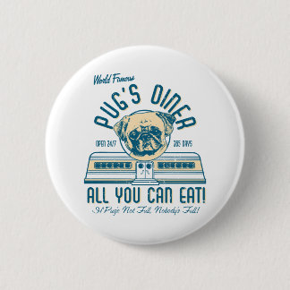 Pug Diner 50s Retro  Buttonnen Ronde Button 5,7 Cm