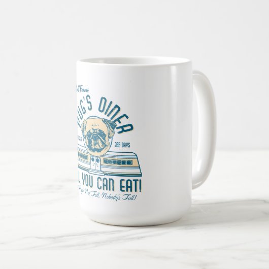 Pug Diner 50s  Retro Mokken (flauwte) (Voorkant rechts)