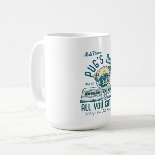 Pug Diner 50s Retro Mokken (flauwte) (Voorkant links)