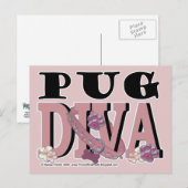 Pug DIVA Briefkaart (Voorkant / Achterkant)