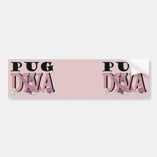 Pug DIVA Bumpersticker (Voorkant)