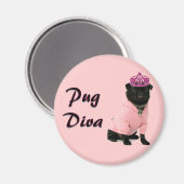 Pug Diva Magneet (Voorkant / Achterkant)