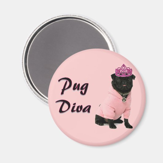 Pug Diva Magneet (Voorkant / Achterkant)