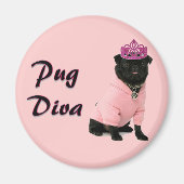 Pug Diva Magneet (Voorkant)
