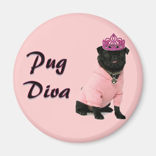 Pug Diva Magneet (Voorkant)