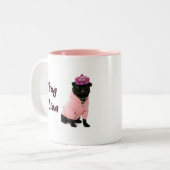 Pug Diva Tweekleurige Koffiemok (Voorkant links)