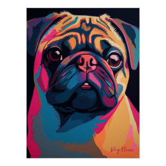 Pug Dog 001 - Bruno Pokopen Perfect Poster