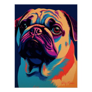 Pug Dog 002 - Bruno Pokopen Perfect Poster
