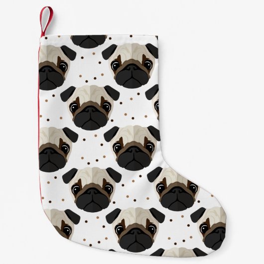 Pug Dog, aangepast kerststoppingen Kleine Kerstsok (Voorkant)