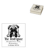 Pug Dog, Aangepast retouradres Rubberstempel (Gestempeld)