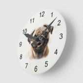 Pug Dog Aangepaste foto Aangepaste wandklok op maa (Hoek)