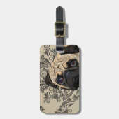 Pug Dog Abstract Pet Pattern Print Bagagelabel (Voorkant verticaal)