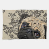 Pug Dog Abstract Pet Pattern Print Theedoek (Horizontaal)
